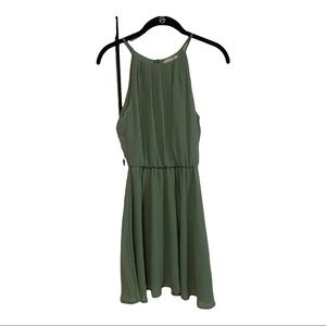 Lush sage green‎ sheer like strapless dress